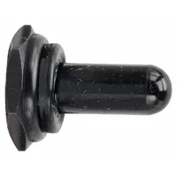 Black protective boot designed for GAV series toggle switches. Provides a seal around the switch actuator to shield against dust, moisture, and contaminants. Suitable for use in industrial control panels and machinery where switch protection is required