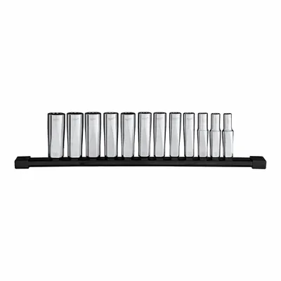 MILWAUKEE Deep Well Socket Set Metric 12pt: 3/8 in Drive Size - Metric Impact Socket Sets