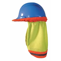 Polyester neck protector with elastic closure. Uses evaporative-soak cooling to lower body temperature. Suitable for personal cooling in hot work environments.