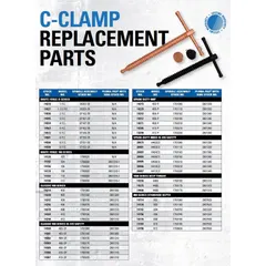 Replacement spindle for C-clamps, compatible with Wilton models 402, 402-SF, 402-SFSG, and 402-STG. Overall length 2 1/8 in. Does not include swivel pad. Used to apply clamping force in workholding applications.