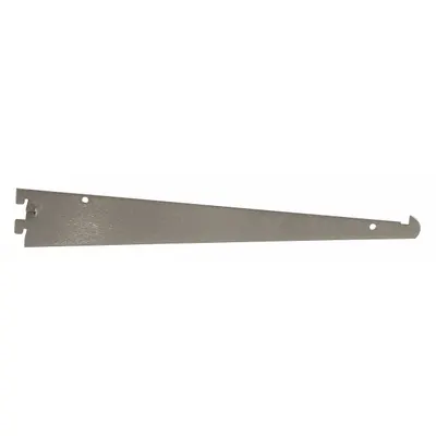 ECONOCO Shelving Bracket: Single, 2 in Slot Spacing, 1 in Slot Lg, 1/8 in x 12 in x 3 in - Brackets for Slotted-Standard Shelving