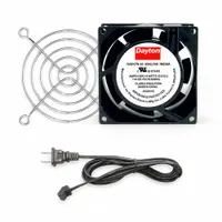 DAYTON Axial Fan: 16 cfm_20 cfm Airflow @ 0.000 in SP, 3 1/8 in Ht, 1 in Dp, Terminals, IP20