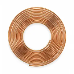 This copper tubing is Type K, 1/2 in diameter, supplied in a 60 ft coil. It has a maximum operating pressure of 713 psi at 200°F. Type K wall thickness provides higher pressure tolerance for demanding plumbing applications such as water supply lines, gas distribution, and HVAC refrigerant lines.