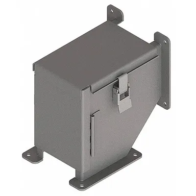 HOFFMAN Wireway 90 Degree Elbow: 4 in Wd, 4 in Ht, 4 in, Hinged Cover with Quick-Release Latches - 90 Degree Elbows for Dust-Tight Wireways