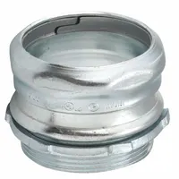 Compression Conduit Connector: Steel, 4 in Trade Size, 4 23/32 in Overall Lg, Non-Insulated, Gray (MPN 2946)