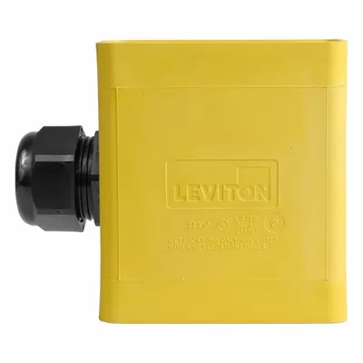 LEVITON Portable Outlet Box: Portable Outlet Box, 1 Gangs, 3R, Yellow - Portable Power Outlet Boxes