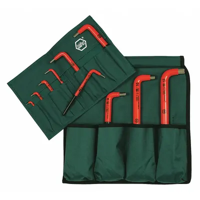 WIHA Hex Key Set: 6 - 10 Pieces, L, Metric, Std End, Long, 10 Pieces, Holder - Insulated Hex Key Sets