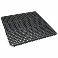 Interlocking Drainage Mat Tile: Interlocking Drainage Mat Tile, 3 ft x 3 ft, Grit, Black, Mat Tile (MPN 850S0033BL)