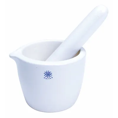 UNITED Mortar and Pestle: Porcelain, 52 mm Mortar Ht - Metric, 70 mL Capacity - Mortar & Pestle Sets