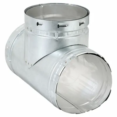 AMERI-VENT Duct Tee: 6 in Duct, 11 1/2 in Lg, Steel, Category I - Branches