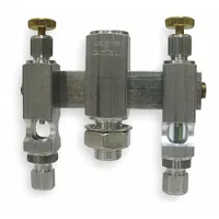 LDI INDUSTRIES Needle Valve: 2 Feeds, 1/4" Inlet Thread Size, NPTF, 1/4" Outlet Thread Size (MPN NVM102-002)