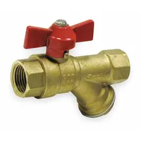 APPROVED VENDOR Ball Valve w/ Combination Strainer: 1/2 in Nominal Valve Size, Forged Brass, Tee