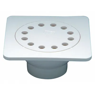ZURN Floor Drain: 6 in Overall Dia, 3 in Nominal Pipe Size, Solvent Weld, Plastic - Plastic Floor Drains for Unfinished Floors