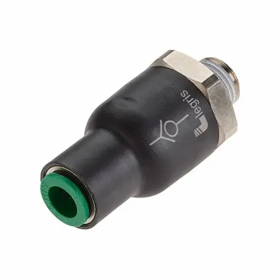 LEGRIS Meter Input Check Valve: Swing, Inline Valve Body, 3/8 in Pipe Size, Tube x MNPT - Polymer Poppet Check Valves