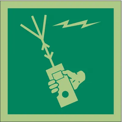 IMO (International Maritime Organization) Safety Sign: Vinyl, Adhesive Sign Mounting - Square Survival Craft Portable Radio Symbol Signs