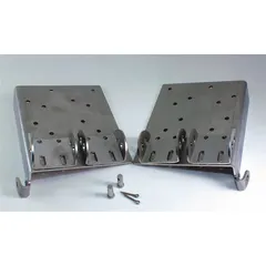 This bottom-mount bracket secures garage door rollers to the door panel. Designed for track sizes up to 3 inches, it is sold as a pair (1 PR). Suitable for use in residential and light commercial garage door systems.