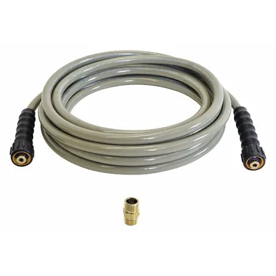 SIMPSON Cold Water Hose: 5/16 in ID, 25 ft Lg, Polyurethane, Gray, 5/16 in x 5/16 in Fitting Size - Simpson Morflex Pressure Washer Hose Assemblies