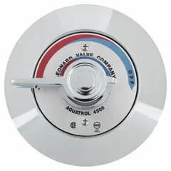 This point-of-use mixing valve blends hot and cold water to deliver tempered water at a single fixture. It features 1/2 in sweat inlet and outlet connections and a color-coded dial plate for temperature adjustment. Suitable for commercial and institutional applications where consistent water temperature is required.