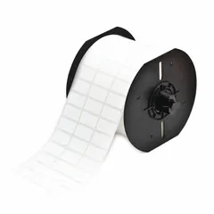 This precut label roll is designed for use with the BBP33 printer series. Each label measures 1/2 in x 1 in and is made of polyester with an aggressive/permanent adhesive. Suitable for industrial identification and labeling applications requiring durable, long-lasting labels.
