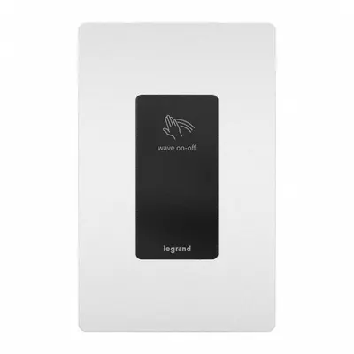 LEGRAND Wall Switch: Touchless Switch, Single Pole, Maintained, Black, 120V AC - Touchless Wall Switches