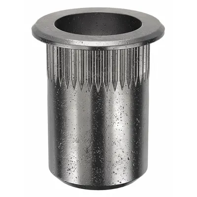 AVK Rivet Nut: 1/4"-20 Thread Size, 39/64 in Overall Lg, 25/64 in Insert Dia - Twist-Resistant Rivet Nuts