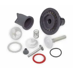 The SLOAN Master Rebuild Kit R1001A is a diaphragm and relief valve parts kit for flush valves. It includes a Vacuum Break Repair Kit and is intended for toilets with a 4.5 gpf rating. This kit provides components to restore flush valve function in commercial restroom applications.