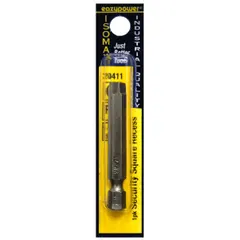 This 1/4 in imperial security hex bit is designed for driving tamper-resistant fasteners in industrial fastening applications. It is impact rated and constructed from S2 steel for use with power tools.