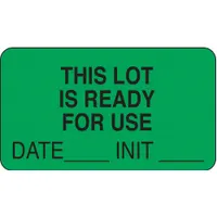 Label: 1 3/4 in Wd, 1 in Ht, Green, Rectangle, Paper, English, 1,000 PK (MPN 141457)