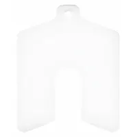 Untabbed slotted shim for precision alignment and gap filling in industrial machinery. White, AA trade size, 1 in length, 1 in width, 0.025 in thickness. Pack of 20. Tolerances: length and width +/-0.030 in, thickness +/-0.001 in