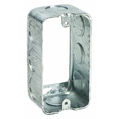 RACO Extension Ring: Steel, Silver, For 1 Gangs, 1.88 in Overall Dp - Extension Rings for Electrical Boxes