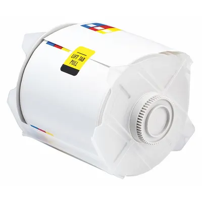 BRADY Pre-Cut Label Stock Roll: No Legend, Color Bar, 4 in x 6 1/4 in, 6 1/4 in x 4 in - Brady Right-To-Know Color Bar & Blank Text Area Precut Label Rolls