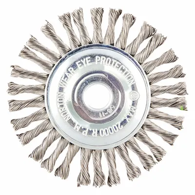 OEM APPROVED VENDOR 4" Diameter x 1/4" Width Twisted Stainless Steel - Heavy-Cleaning Brushes for Contoured Stainless Steel Surfaces