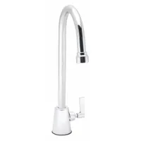 Single-post laboratory faucet for cold or hot water media. Features a chrome finish and lever handle. Inlet connection type is NPSM. Suitable for use in laboratories and similar settings requiring controlled water dispensing