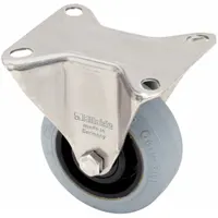 APPROVED VENDOR Plate Caster: Corrosion-Resistant/Debris-Resistant, Rigid, Rubber, 5 in Wheel Dia (MPN BX-POEV 125XR-SG)
