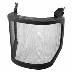 This 5-pack of ventilated mesh replacement visors is made of stainless steel with a gray, uncoated finish. Each visor measures 9 1/4 inches in overall height. Suitable for use in industrial environments where face protection from debris or sparks is required.