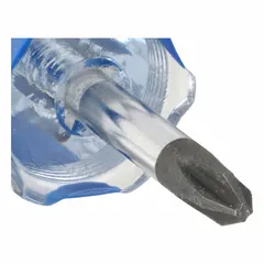 This stubby-length Phillips screwdriver features a #2 tip for general-purpose fastening in confined spaces. It is not ESD safe and not tether capable. Suitable for assembly work, machinery guards, and electrical panel applications.