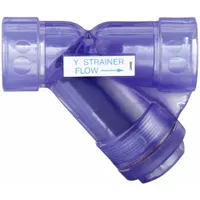 HAYWARD Y Strainer: 1 in, Socket, Mesh, 0.0313 in Screen Size, PVC, FPM, 4 5/8 in Ht, 5 1/4 in Lg (MPN YS00100S)