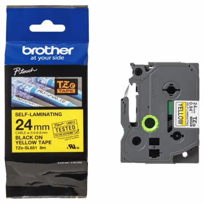 BROTHER Wraparound Label: 15/16 in x 15/16 in, 26 1/4 ft, Polyester - Brother Continuous Label Roll Cartridges