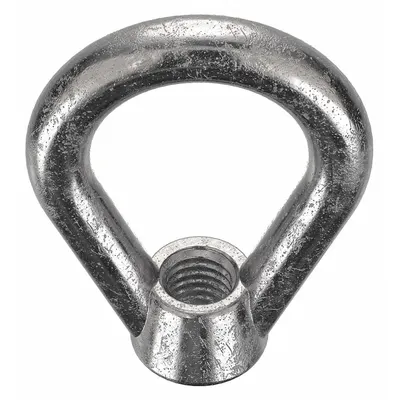 KEN FORGING Eye Nut: 1/2"-13 Thread, Stainless Steel, Plain, Oval, 1 1/4 in Inside Dia - Stainless Steel Eye Nuts