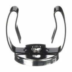 Round cup ceramic magnet with a holding style, encased with a clip. Measures 0.31 in thick with a 2 1/32 in outside diameter and provides a max pull force of 19 lbf. Used for securing ferrous parts, fixtures, or tools in industrial settings.