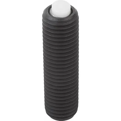 KIPP Fully-Threaded Gripper w/Flat Pad: Acetal Insert, M24, 80 mm Thread Lg - Fully-Threaded Grippers with Flat Acetal Pad