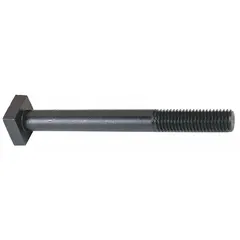 This square-head T-bolt is made from 4140 steel and designed for use in 1/2" T-slots. It features a 1/2"-13 thread size and a 1-1/2" shank length. The square head locks into the slot to secure workpieces and fixtures on machine tables, milling machines, and assembly stations.