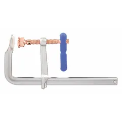 WILTON spatter-resistant bar clamp with 24-inch maximum jaw opening and 2,660 lb clamping force. Features a coated T handle, swivel pad, and bar slide design. Suitable for welding and fabrication applications where spatter resistance is required.