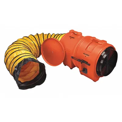 ALLEGRO Confined Space Blower: 12 V DC, 16 in Duct Dia, 1/2 hp Horsepower, Orange - Axial Blower & Ducting Combination Units