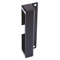 Black surface mounting box designed for use with HES 783S series electric strike faceplates. Provides a secure enclosure for surface-mount installations in access control systems.