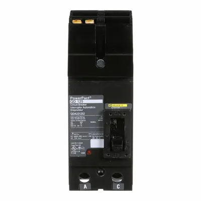 SQUARE D Molded Case Circuit Breaker: 125 A Amps, 25kA at 240V AC, Fixed, Lug, AC - Square D Molded Case Circuit Breakers for I-Line Panelboards