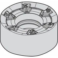 Round indexable milling insert with 12 mm diameter and 4 mm thickness, grade EML for medium machining. Suitable for high-feed roughing and finishing in steel, stainless steel, and cast iron. Round geometry reduces cutting forces and improves chip evacuation.
