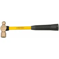 Ball Peen Hammer: Fiberglass, Aluminum Bronze, 16 oz Head Wt, 1 in Face Dia, 14 in Overall Lg (MPN H-2FG)