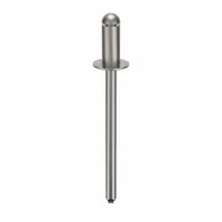Blind Rivet,1 53/84" L,0.155" dia,PK500: Inch, 1 5/8 in Overall Lg, 11/32 in Body Lg, Dome, 500 PK (MPN SSD53SSBS201)