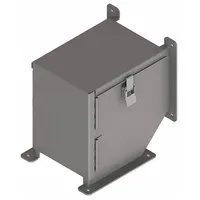 Wireway 90 Degree Elbow: 6 in Wd, 6 in Ht, 6 in, Hinged Cover with Quick-Release Latches, Steel (MPN F66LE9C)